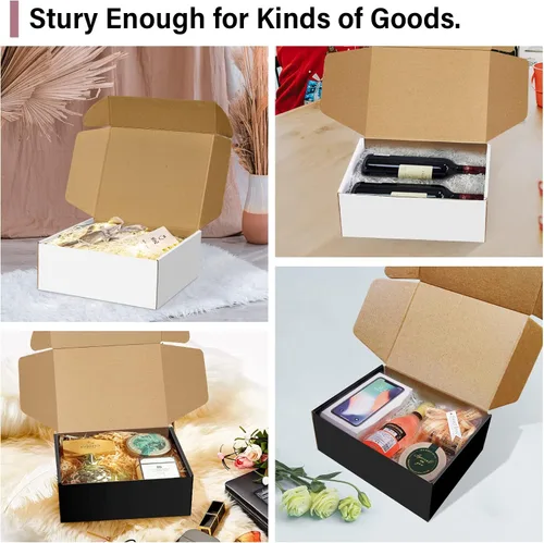 Miniatura 6 de BoShahai Paquete de 30 cajas de envío de cartón corrugado blanco de 9 x 6 x 4 pulgadas, cajas de envío, cajas de embalaje reciclables para regalos