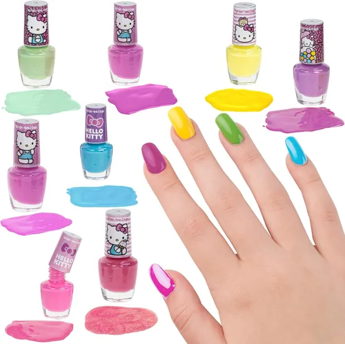 Miniatura 6 de Townley Girl Hello Kitty - Juego de 8 esmaltes de uñas, a base de agua, no tóxico, juego despegable para niñas y niños a partir de 3 años, perfecto