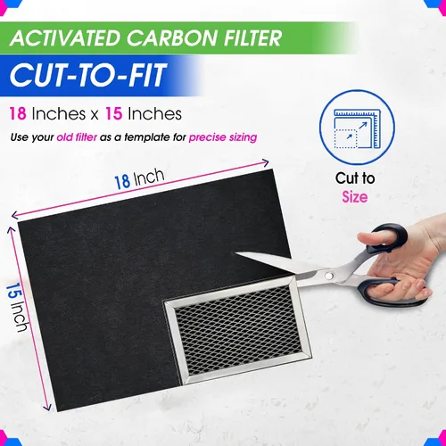 Miniatura 3 de Filtro de repuesto para microondas cortado a medida, filtro de carbón activado de 18 x 15 pulgadas para Samsung GE, LG, Frigidaire, Whirlpool y más