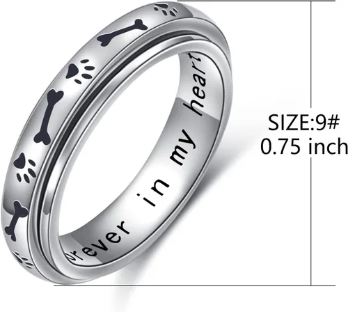 Miniatura 7 de Anillos giratorios para la ansiedad, plata esterlina S925 Fidget Ansiedad Preocupación Alivio del aburrimiento TDAH Autismo Anillos para 1 anillo