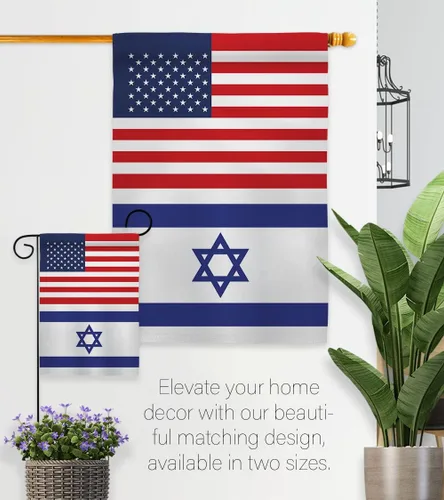 Miniatura 8 de Bandera israelí estadounidense de bandera de Israel, 2 piezas de pancartas de pared para habitación, patio, césped, jardín, tapiz interior al aire