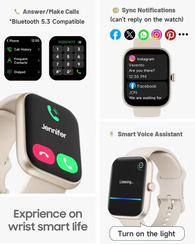 Miniatura 2 de TOOBUR Reloj inteligente para mujer, Alexa integrado, responder/hacer llamadas, reloj de fitness con pantalla HD de 1.91 pulgadas, resistente al