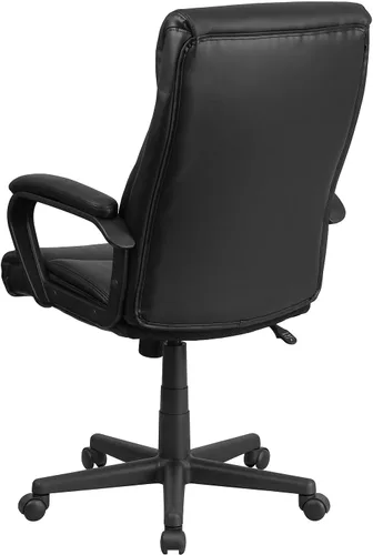 Miniatura 6 de Flash Furniture Raya - Silla de oficina giratoria ejecutiva de LeatherSoft con respaldo alto y brazos de malla ligera