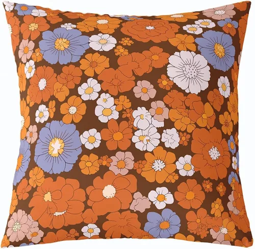 Miniatura 28 de Erosebridal Groovy Flower Power - Funda de almohada de 16 x 16 pulgadas, bonita funda de almohada floral bohemia de los años 60S y 70S, funda