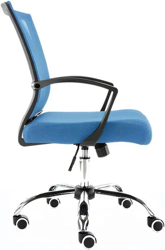 Miniatura 4 de Modern Home Zuna Silla de oficina con respaldo medio, respaldo ergonómico de malla de apoyo silla de escritorio (negro/azul)