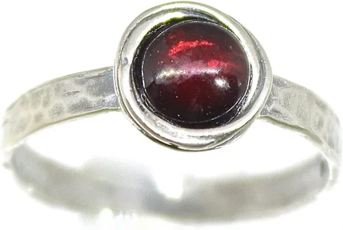 Miniatura 30 de Anillo de plata de ley con piedras preciosas para mujer, anillo apilable de piedra martillada, anillo de piedra natal