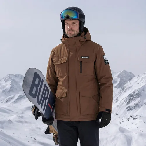 Miniatura 2 de Chaqueta de esquí para hombre, impermeable, resistente al viento, capucha extraíble para invierno, para motos de nieve, senderismo