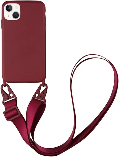 Funda cruzada para iPhone 15, con correa para el hombro, funda de silicona suave con cordón ajustable, lindo protector de carga inalámbrica a prueba