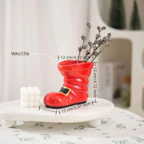 Miniatura 3 de Soporte para pinceles,Organizador de pinceles de cerámica,Florero pequeño (rojo, pequeño)
