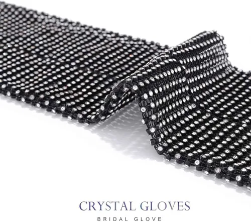 Miniatura 6 de Yikisdy Guantes sin dedos de diamantes de imitación guantes de red elásticos guantes de codo guantes de fiesta Rave brillantes para mujeres y niñas