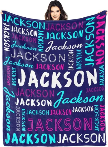 Miniatura 42 de Manta personalizada con nombre, manta personalizada con nombre y texto para adultos, niños, cumpleaños, Navidad, Día de la Madre, Padre, Día de San