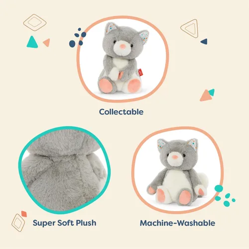 Miniatura 3 de B. toys – Gato de peluche de 12 pulgadas – Animal de peluche – Gatito súper suave – Gris y blanco – 12 pulgadas – Lavable – Bebé, niño pequeño, Gato