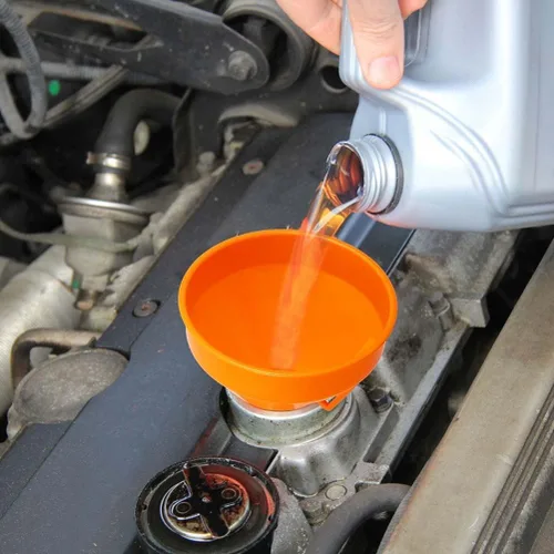 Miniatura 9 de VICASKY Embudo automotriz en ángulo recto sin derrames multifunción de plástico de cuello largo embudo de aceite de extensión de embudo de coche