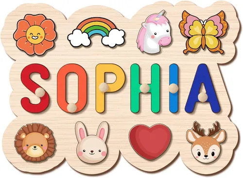 Miniatura 6 de Rompecabezas de nombre personalizado para niños, regalos personalizados para bebés, rompecabezas de nombres para niños pequeños de 1-3, primer