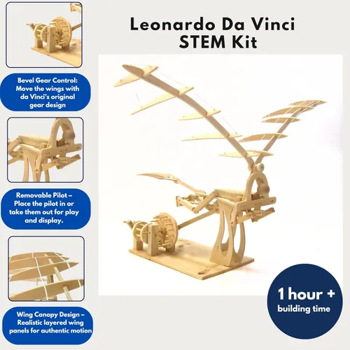 Miniatura 3 de Pathfinders Leonardo DaVinci, kit para armar ornitóptero de madera.