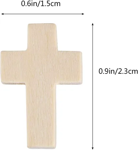 Miniatura 4 de 100 piezas de artesanía de cruz de madera DIY mini dijes de cruz sosteniendo la cruz para regalos de fiesta religiosa domingo fabricación de joyas