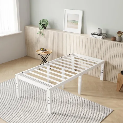 Miniatura 20 de Novilla Base de cama tamaño Queen, base de cama con plataforma de metal de 14 pulgadas tamaño Queen con espacio de almacenamiento debajo de la cama