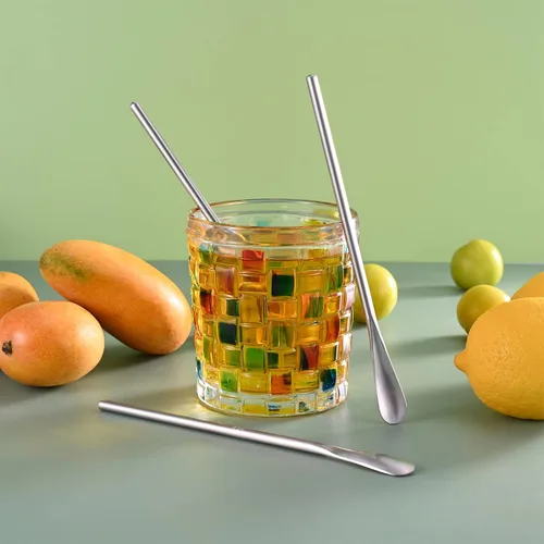Miniatura 3 de Paquete de 6 cucharas de acero inoxidable 304 de 6.2 pulgadas de mango largo para agitar y mezclar, herramienta de barra reutilizable para café, té