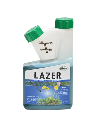 Liquid Harvest Lazer - Indicador de patrón de aerosol concentrado azul, 8 onzas, tinte perfecto para malas hierbas, marcado de fertilizante