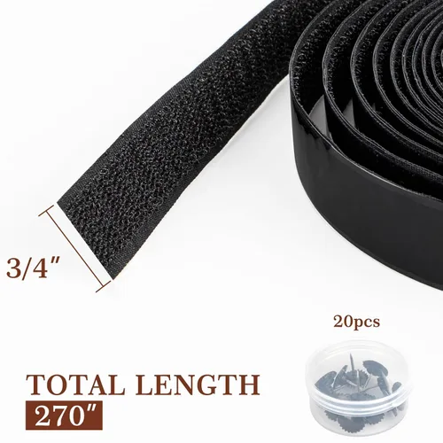 Miniatura 2 de yotache Accesorios magnéticos para puerta, cinta autoadhesiva de 3/4 pulgadas y pasadores para instalación de mosquiteros de puerta, nailon