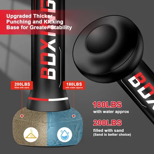 Miniatura 7 de Freestanding Punching Bag for Adult Teens, 70" Heavy Punching Bag with Boxing Gloves and Electric Air Pump for Beginners Kickboxing Training MMA