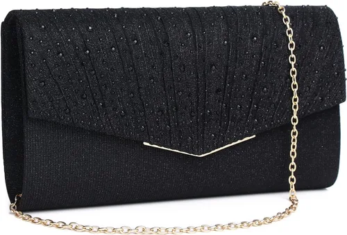 Miniatura 2 de Gurina Bolso de noche para mujer, bolso de mano con diamantes de imitación, lentejuelas con purpurina, bolso cruzado para mujer, fiesta de boda