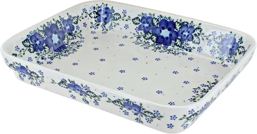 Miniatura 3 de Blue Rose Polish Pottery - Repostero rectangular pequeño de mariposa amarilla - 10.25" x 8" - Único, apto para lavavajillas y resistente