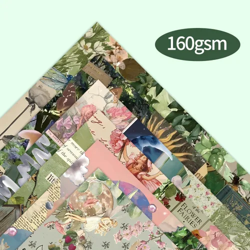 Miniatura 5 de 24 hojas de papel para álbumes de recortes de 6x6 pulgadas, 160GSM, paquete de papel decorativo de una sola cara, suministros para diario, cartulina