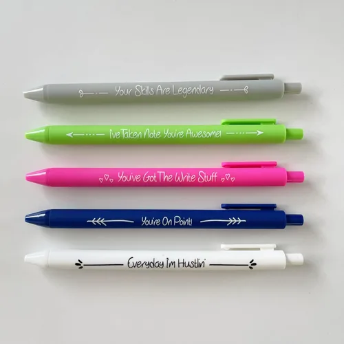 Miniatura 19 de Jxueych Hilarante juego de 5 bolígrafos de humor de oficina con frases sarcásticas – Silénciarte, siempre fuera de la oficina y más Regalo