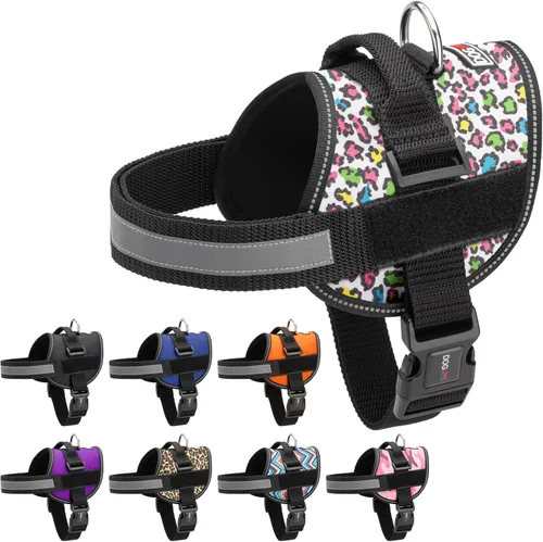 Miniatura 10 de Dogline Arnés para perro, chaleco reflectante ajustable sin tirones con asa para caminar, entrenar, transpirable, arnés sin estrangulamiento