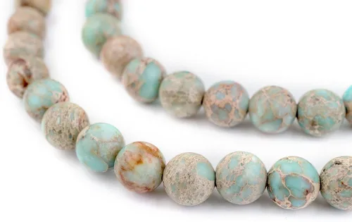Miniatura 116 de The Bead Chest Cuentas de Jade Blanco Mate Redondas (8mm): Piedra Preciosa Orgánica Redonda Esférica de Energía con Poder de Sanación para Hacer