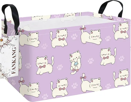 Miniatura 16 de Canasta plegable de almacenamiento para guardería, con revestimiento de polietileno impermeable, de grand tamaño, para niños y niñas, oficina