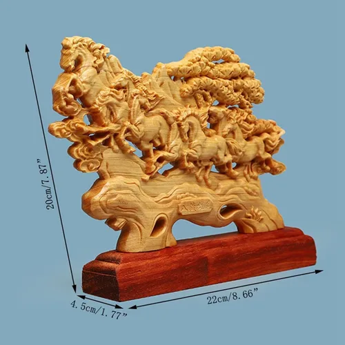 Miniatura 2 de Adornos de estatua de ocho caballos, decoración de oficina en casa, estilo chino, arte asiático, escultura de caballo al éxito, decoración de Feng