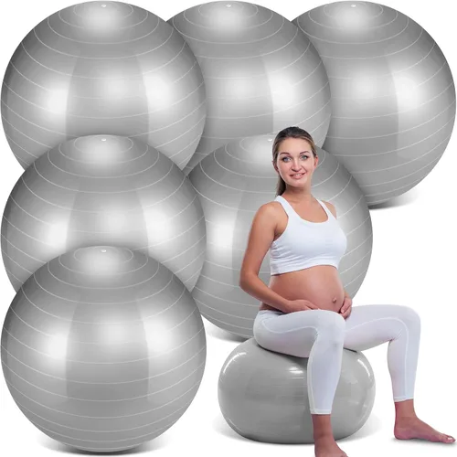 Miniatura 7 de Hungdao Paquete de 6 pelotas de ejercicio inflables a granel para embarazo y entrenamiento, pelota de pilates de 22 pulgadas para yoga