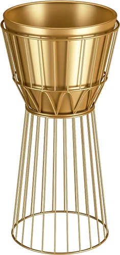 Miniatura 2 de Soporte de metal para plantas con maceta de 12 pulgadas – Soporte decorativo de metal para plantas de interior, soporte dorado para plantas moderno