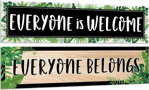 Miniatura 8 de Paquete de 2 decoraciones geniales para aula, pancarta de bienvenida bohemia, tablón de anuncios, pósteres hippie, motivadores e inspiradores