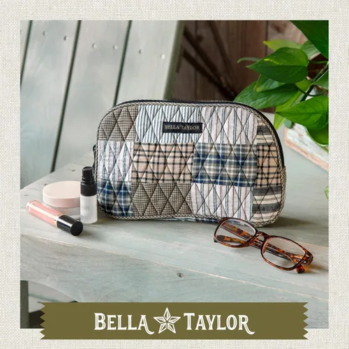 Miniatura 2 de Bella Taylor Bolsa de maquillaje de algodón acolchada grande para mujeres, bolsa de cosméticos de viaje