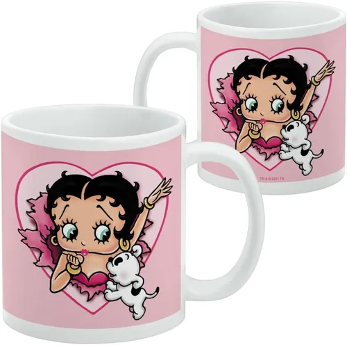 Miniatura 2 de Taza de café de cerámica con texto en inglés "I Love Betty Boop, novedosa taza de regalo para café, té y bebidas calientes, 11 onzas, color blanco