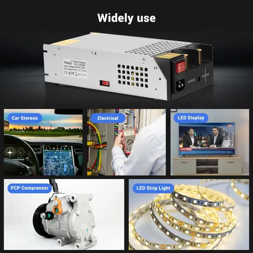 Miniatura 7 de Convertidor de 1000 W, convertidor de 110 V CA a 12 V CC, fuente de alimentación, transformador de interruptor de corriente máxima de 83 A CC