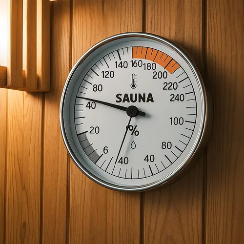 Miniatura 4 de Combo de termómetro e higrómetro para sauna – Medidor preciso de temperatura y humedad para salas de sauna, Rango de temperatura 70-250°F, Rango
