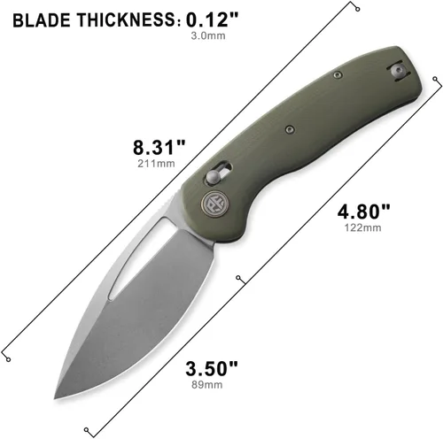 Miniatura 3 de Petrified fish PFP13 cuchillo plegable Viper, hoja de acero K110 de 3.5" lavada en piedra, mango G10, cuchillo de bolsillo para camping EDC al aire