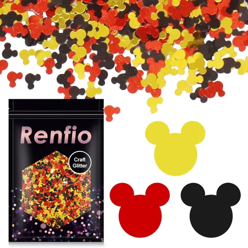 Miniatura 16 de Renfio Rompecabezas holográfico de 1.75 onzas, 1.76 oz, confeti con purpurina, formas de rompecabezas, mezcla de colores, lentejuelas gruesas