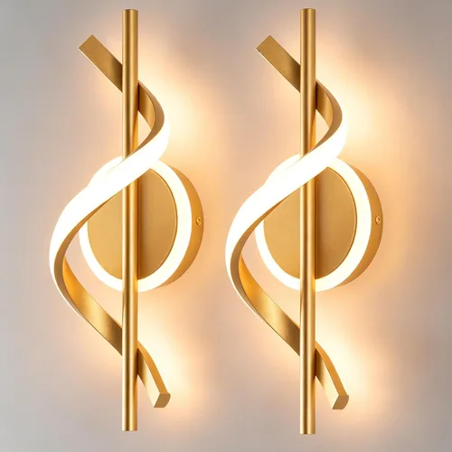 Miniatura 15 de EIDISUNY Apliques LED de pared para interiores, luces LED de montaje en pared de 12 W, lámpara de pared moderna en espiral, lámpara de pared de 3000