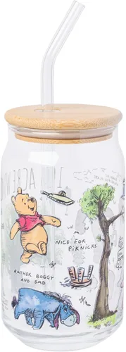 Miniatura 11 de Silver Buffalo Disney Alice in Wonderland Tarro de vidrio con tapa de bambú y pajita de vidrio, 16 onzas