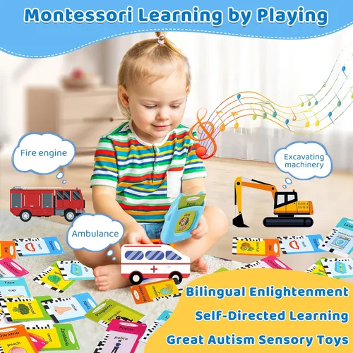 Miniatura 4 de Juguetes para niños pequeños, tarjetas flash parlantes para niños de 1, 2, 3, 4, 5, 6 años, regalo de cumpleaños, juguete educativo Montessori