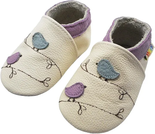 Miniatura 3 de YALION Mocasines para bebés y niñas, zapatos de cuero de suela suave, antideslizantes, zapatos de cuna para bebés precaminantes
