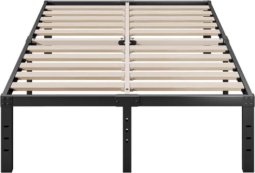 Miniatura 8 de ZIYOO Base de cama individual, listones de madera de 3 pulgadas de ancho con soporte de 2500 libras para colchón, 16 pulgadas de alto, no necesita