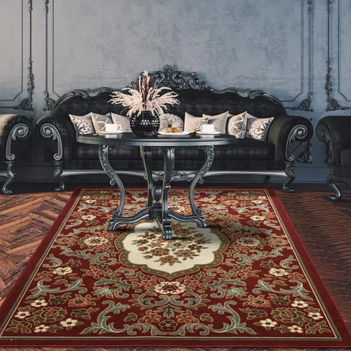 Miniatura 9 de Antep Rugs - Alfombras antideslizantes (no se desliza) 2 x 4 con respaldo de goma con diseño floral moderno de bajo perfil para cocina