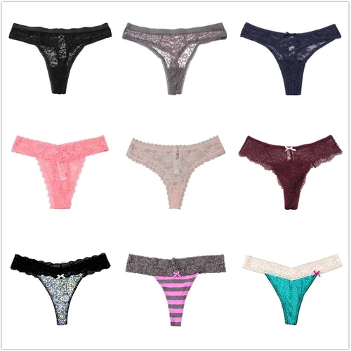 Miniatura 4 de UWOCEKA Tangas sexys para mujer ropa interior sexy con espalda en T paquete de 20 unidades de tanga con cuerdas G
