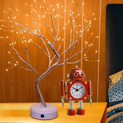 Miniatura 4 de OTAVILEM - Lámpara de mesa LED en forma de árbol bonsái, lámparas estéticas en forma de árbol para sala de estar, bonita luz nocturna, funciona